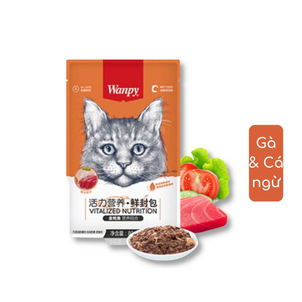 Pate Mèo Wanpy Hương Vị Thơm Ngon (Set 10 Gói Mix Vị) Giúp Ổn Định Tiêu Hóa, Giảm Mùi Hôi Miệng, Chất Thải