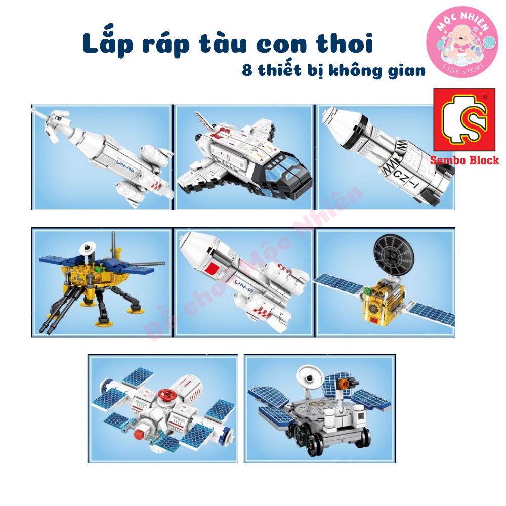 Đồ chơi lắp ráp xếp hình tàu con thoi Space Shuttle 8 trong 1 SEMBO BLOCK 203311 - 203318