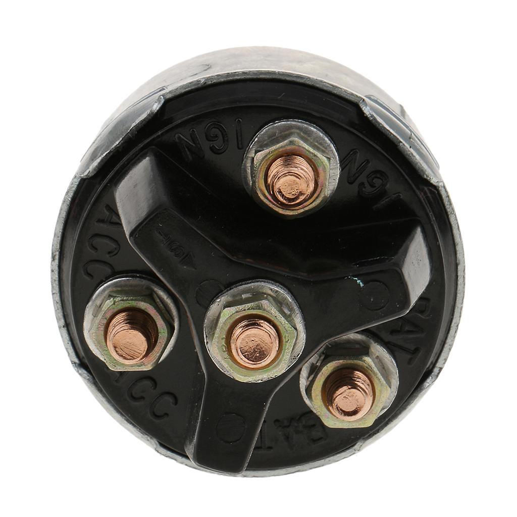 Silver Universal 3 Position Ignition Starter Key Switch with Momentary Start