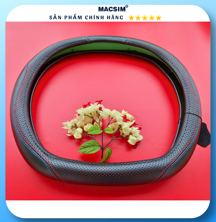 Bọc vô lăng cao cấp Macsim mã BP01 chất liệu da thật - Khâu tay 100%