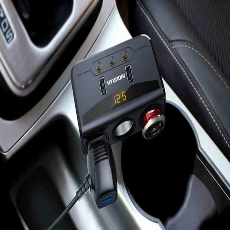 Bộ chia tẩu sạc ô tô nhãn hiệu Hyundai HY-29 2 cổng sạc USB - Hàng nhập khẩu