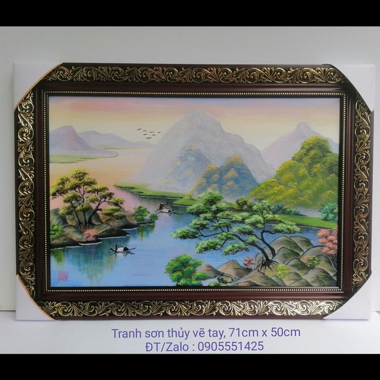 Tranh vẽ tay quê hương. Quà tặng TÂN GIA, khai trương, tặng ông bà, cha mẹ