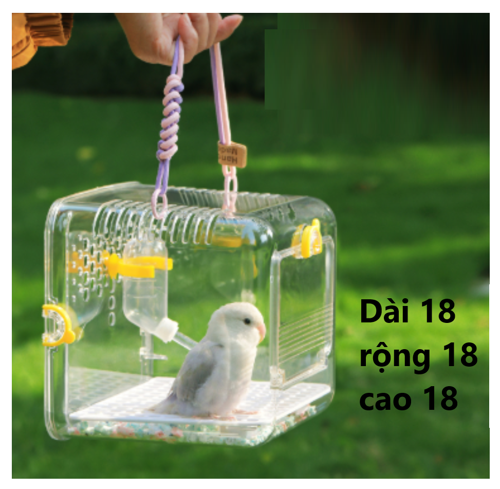 1 LỒNG NHỰA P12 (18*18*18) CAO CẤP NHẬP KHẨU DÙNG MANG CHIM ĐI CHƠI