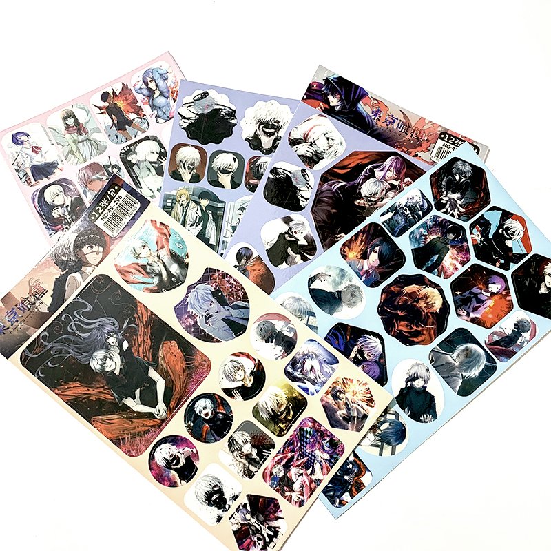 ( 12 tấm ) Ảnh dán sticker in hình TOKYO GHOUL anime chibi trang trí xinh xắn