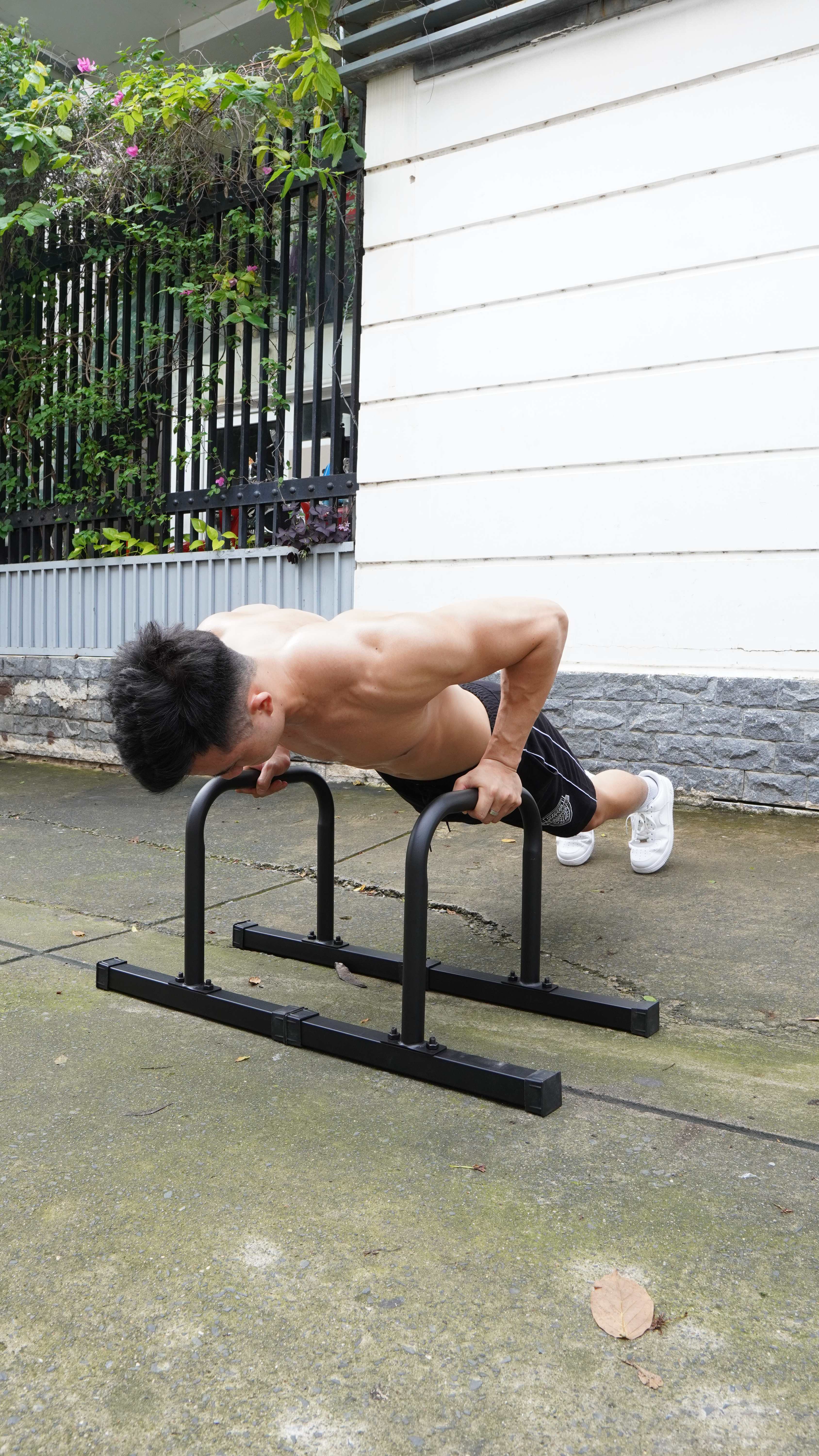 Xà kép mini, Parallettes size XL (Cao 40cm) chính hãng DAI NHAN, làm bằng thép, sơn tĩnh điện