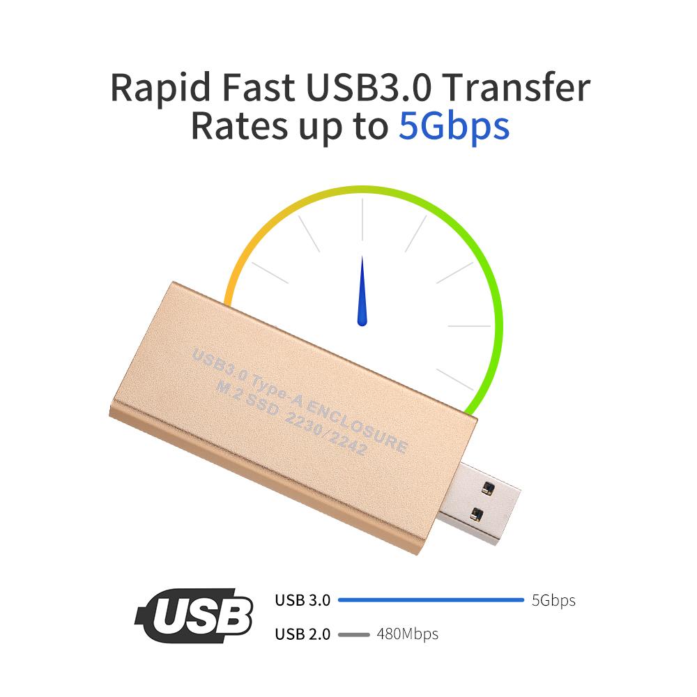 Hộp ngoài SSD SATA SSD USB 3.0 đến M.2 SS cho NGFF B Đĩa cứng B + M Key M2