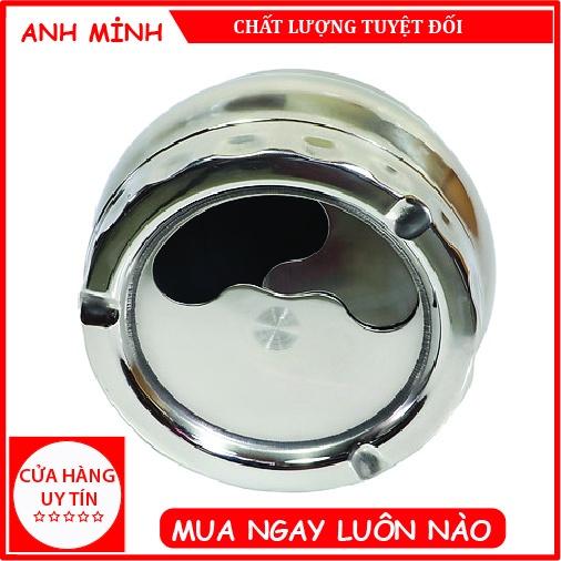 Gạt tàn nắp xoay inox dạng tròn