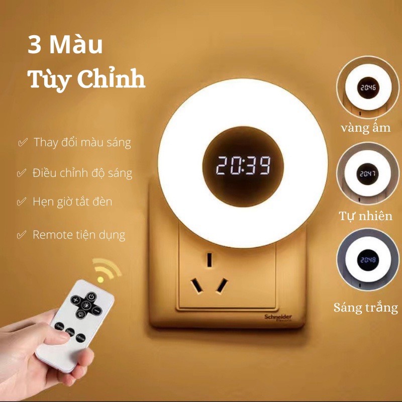 Đèn Ngủ Điều Khiển Từ Xa OVAL NIGHT LIGHT - Đèn Ngủ Thông Minh - Có 10 Cấp Độ Sáng, Hẹn Giờ - Hàng Chính Hãng