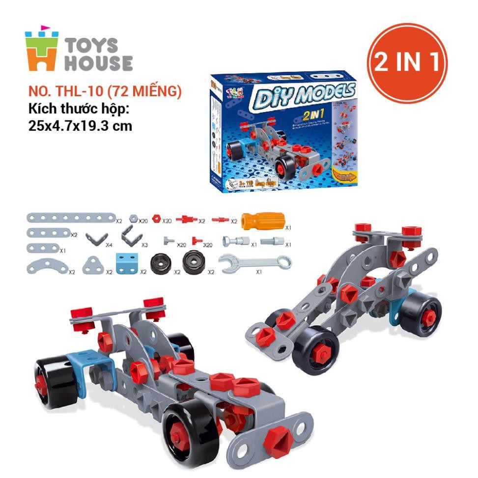 Đồ chơi phát triển kỹ năng cho bé - DIY MODELS, lắp ghép 3D mô hình 2 trong 1 Toyhouse 0620-TH110-TLH-1 nhựa mềm