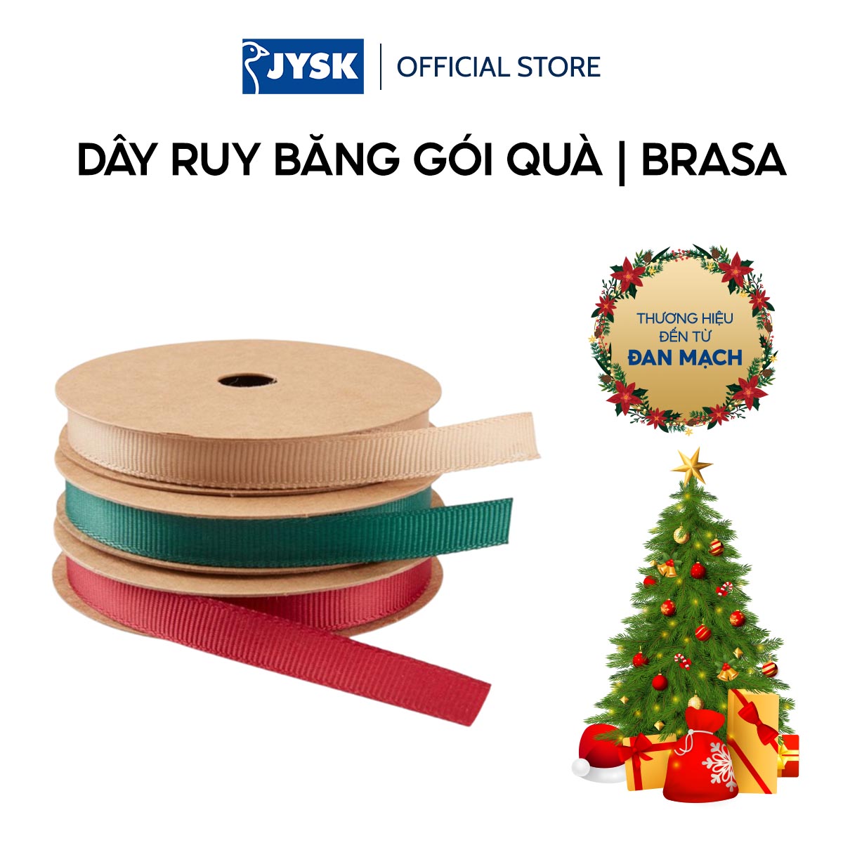 Dây ruy băng gói quà | JYSK Brasa | polyester | nhiều màu | R1xD300cm | bộ 3 chiếc