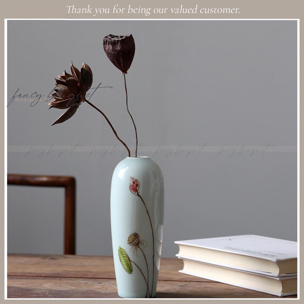 Bình gốm Jingdezhen hoa sen ️️ Bình hoa trang trí phòng khách - mộc mặc an lanh