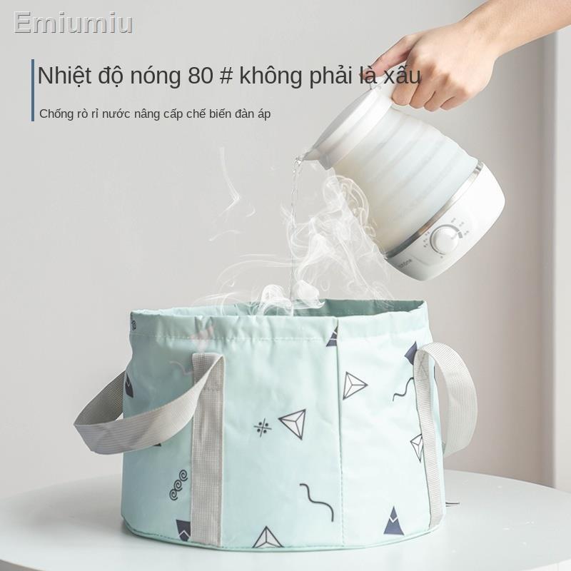 ✾◐✿Thùng ngâm chân có thể gập lại chậu rửa mặt du lịch di động