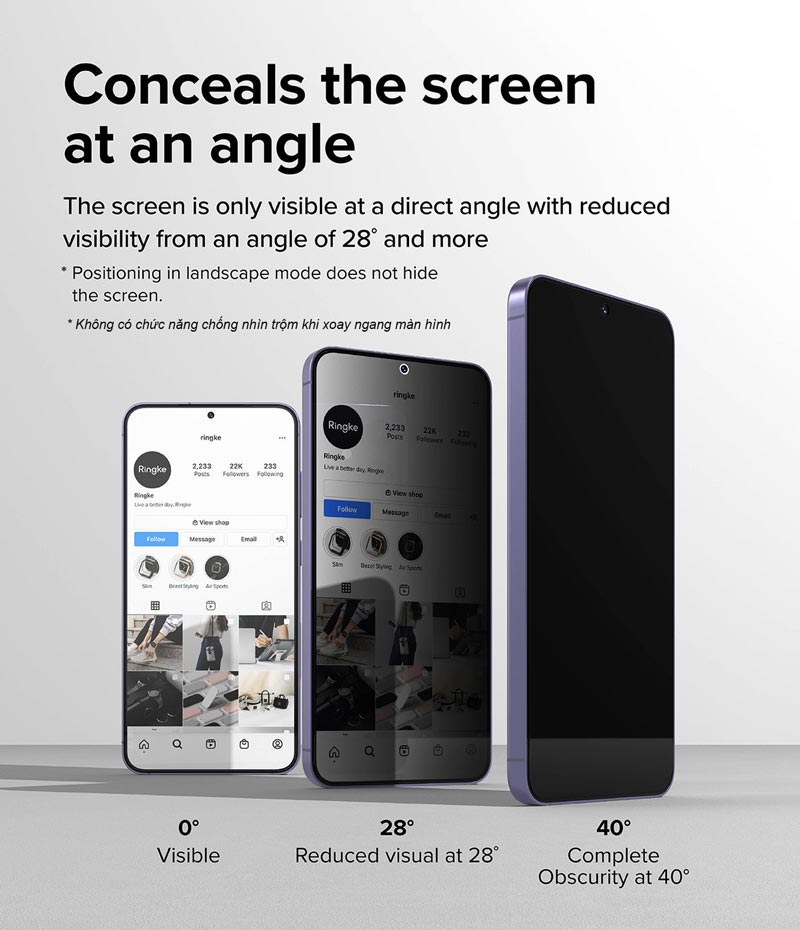 [Combo 2] Dán cường lực chống nhìn trộm dành cho Samsung Galaxy S24/S24 Plus RINGKE Easy Slide Privacy Tempered Glass - Hàng Chính Hãng