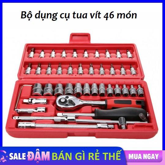 Bộ Dụng Cụ Sửa Chữa Đa Năng 46 Chi Tiết - Bộ Khẩu sữa chữa ô tô, xe máy - Bộ 46 Chi Tiết - 46 Món ốc vít