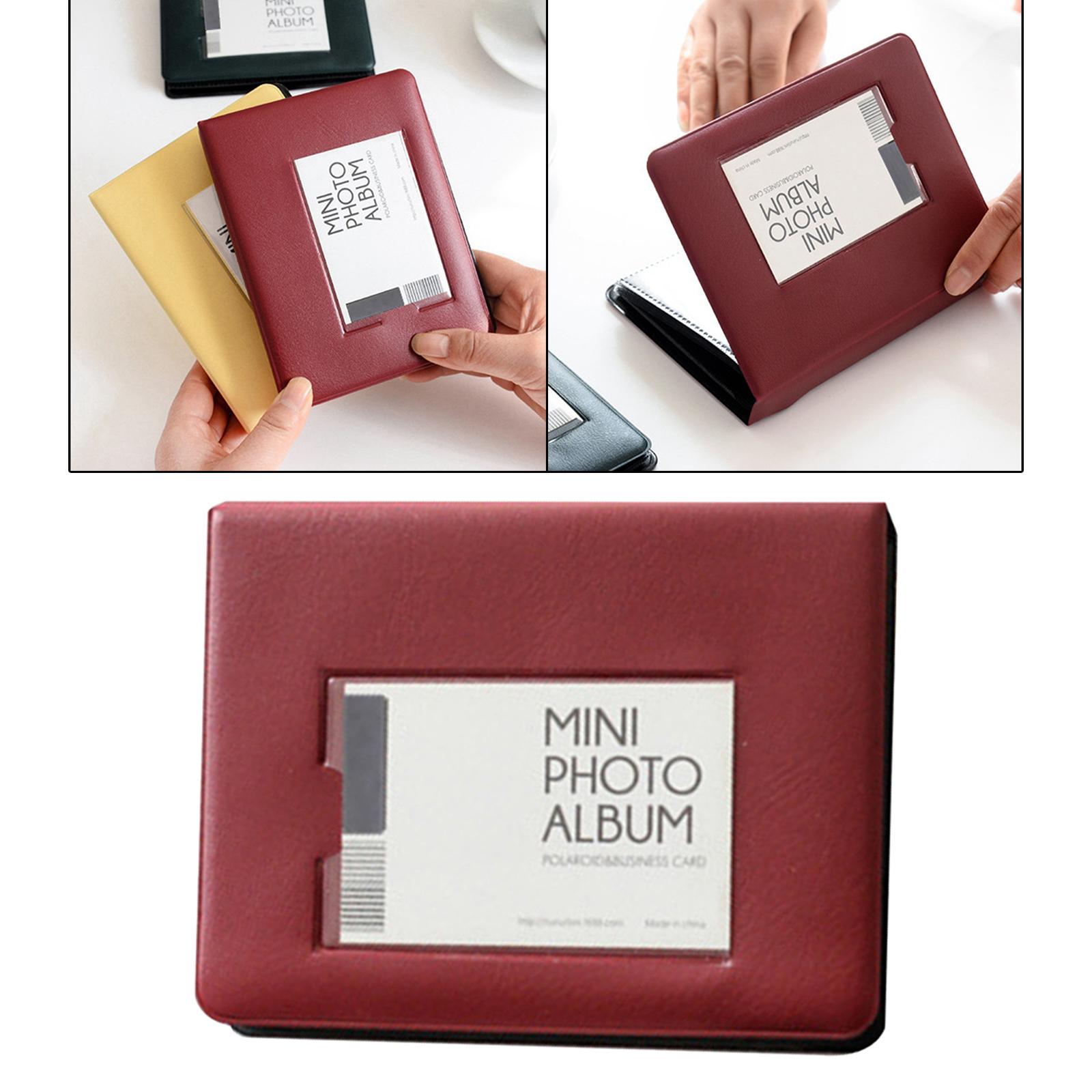 PU Leather Storage Display Book Album, 64 Photos Picture Album Army Green