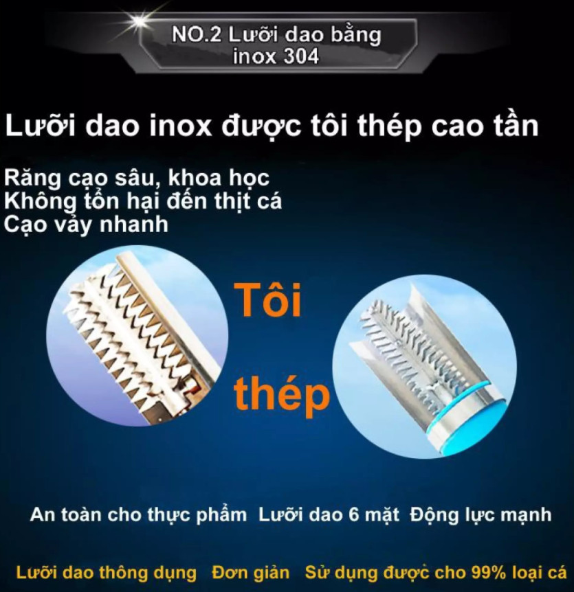 Máy đánh vẩy cá inox 304 IPX7