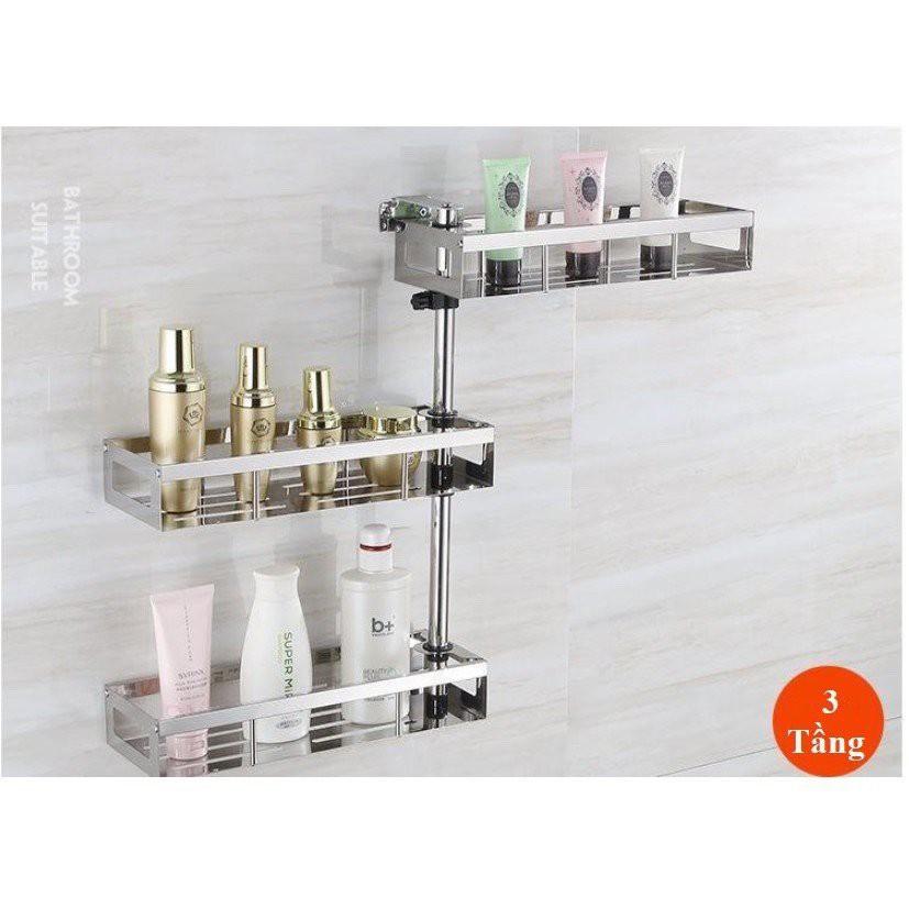 Kệ đựng gia treo tường đa năng 3 tầng - Inox 304