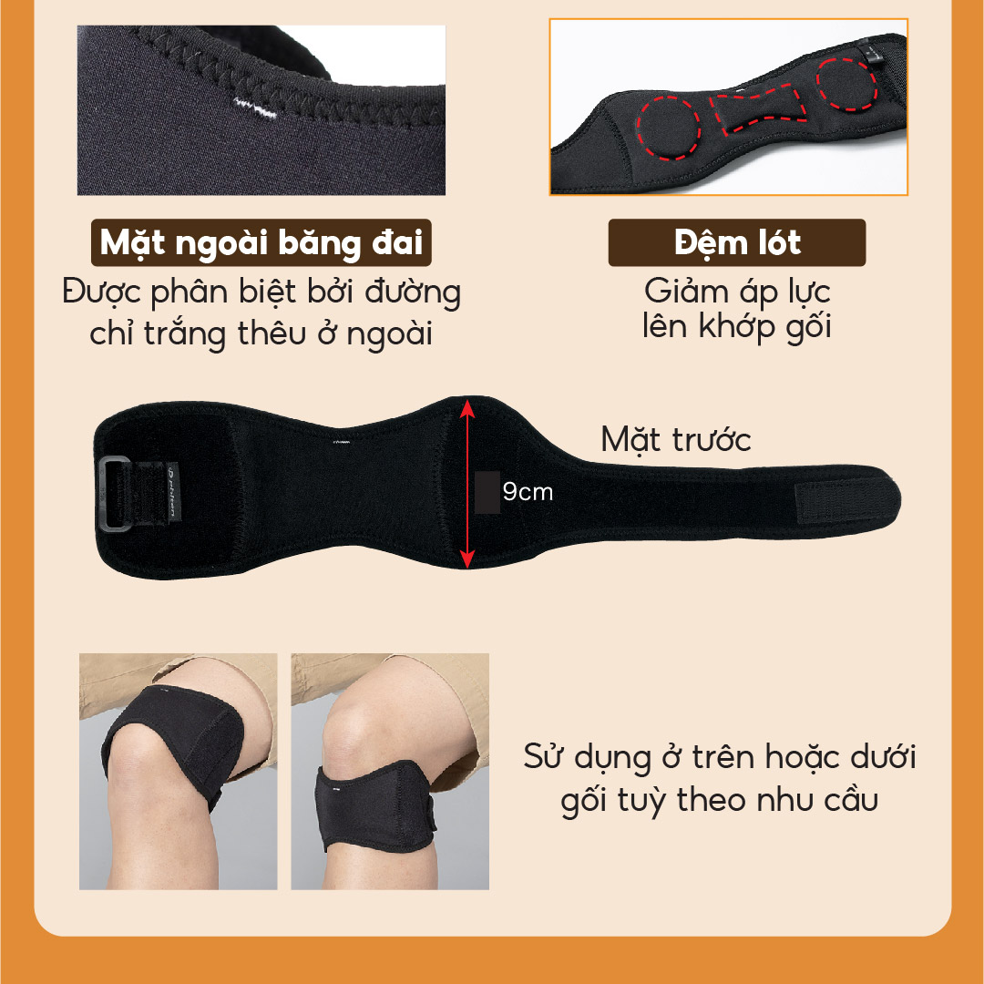 Đai bảo vệ khớp gối loại vừa Phiten Metax Supporter Knee Band