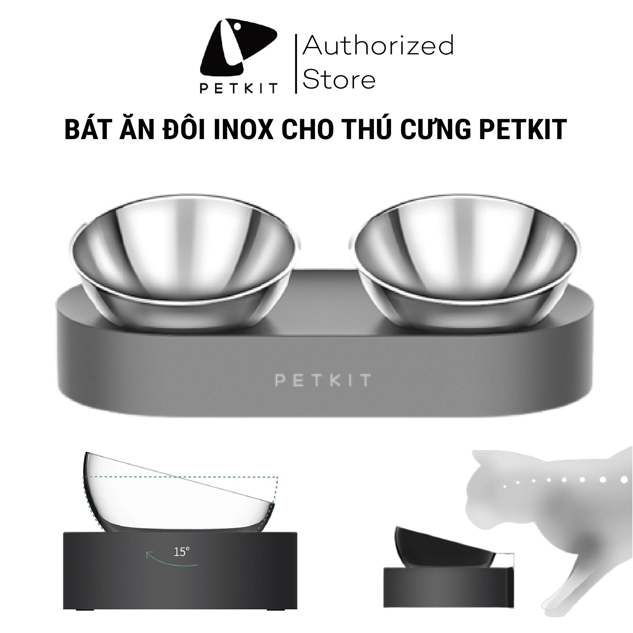 Bát Ăn Đôi, Chén Ăn Chống Gù Cho Chó Mèo Petkit