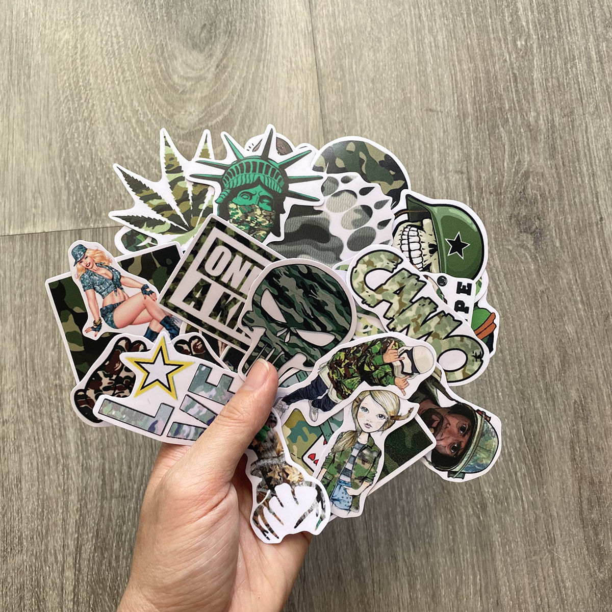 Sticker CAMO Rằn Ri Army- Dán Trang Trí - Chất Liệu PVC Cán Màng Chất Lượng Cao Chống Nước, Chống Nắng, Không Bong Tróc Phai Màu