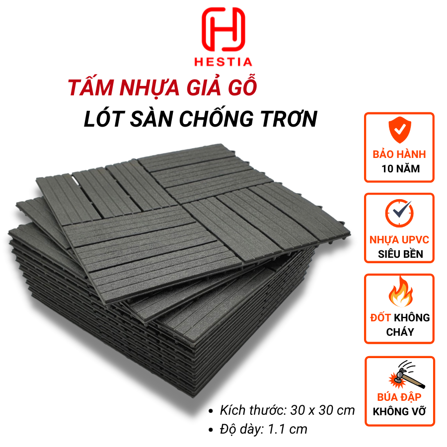 COMBO22 Vỉ nhựa lót sàn 12 NAN - Phong cách mới. Chống trơn trượt ban công, bể bơi, sân vườn, sân thượng, nhà tắm