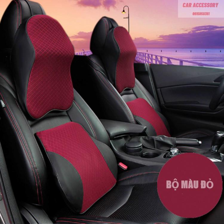 Gối Tựa Đầu - Tựa Lưng Ô Tô Cao Su Non Cao Cấp Siêu Đàn Hồi Bảo Vệ Cột Sống Dẻo Dai