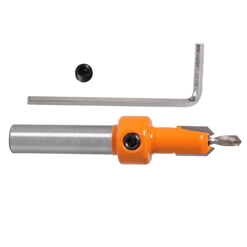 2Pcs 8mm Shank Alloy Countersink Drill Bit Woodworking Countersink Chamfer 3&4mm