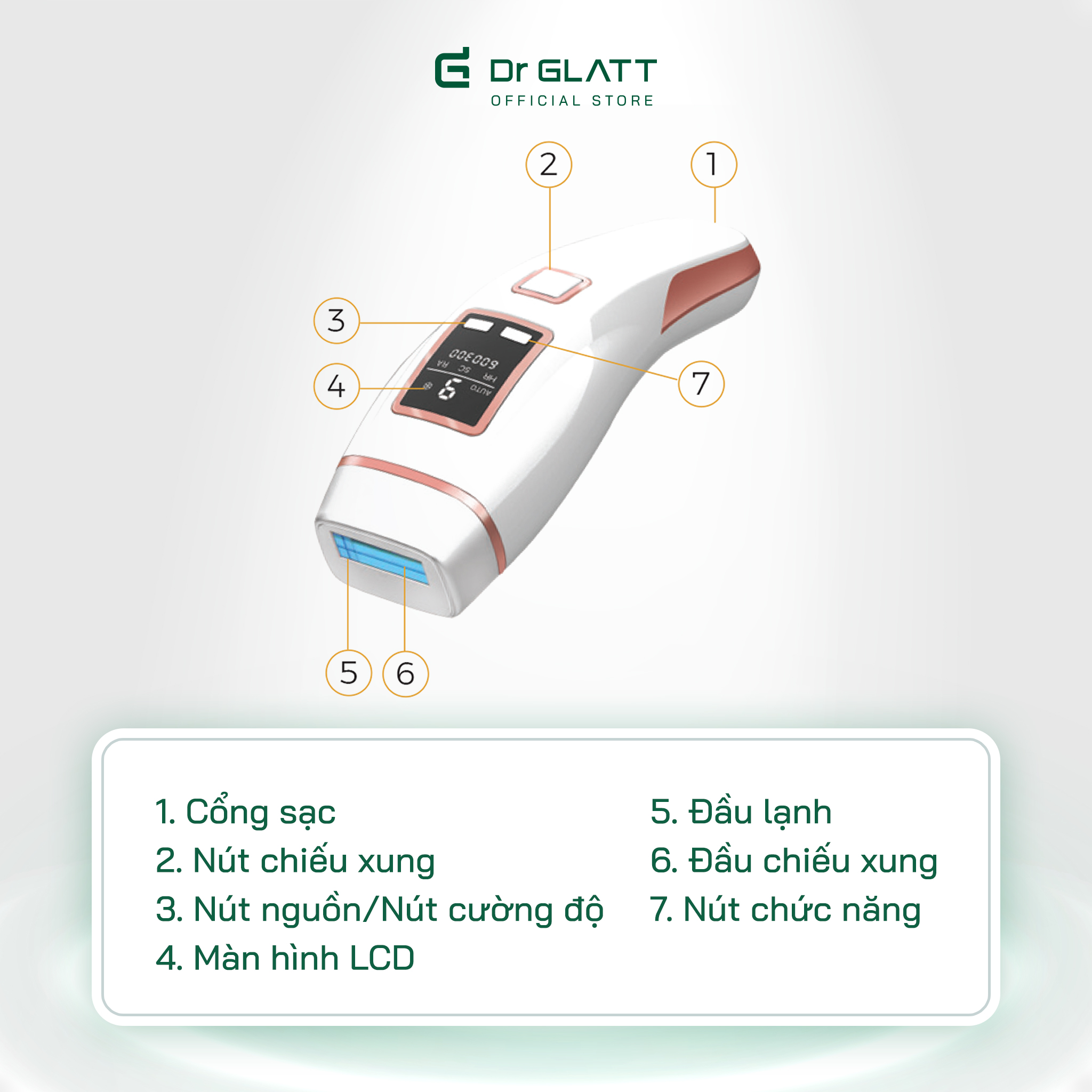 Máy triệt lông và trẻ hóa da IPL PRO, 3 trong 1, hàng chính hãng Dr Glatt, thương hiệu Đức