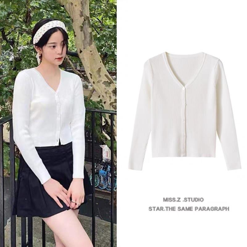 Áo khoác cardigan tay dài chất thun gân mềm co giãn 4c