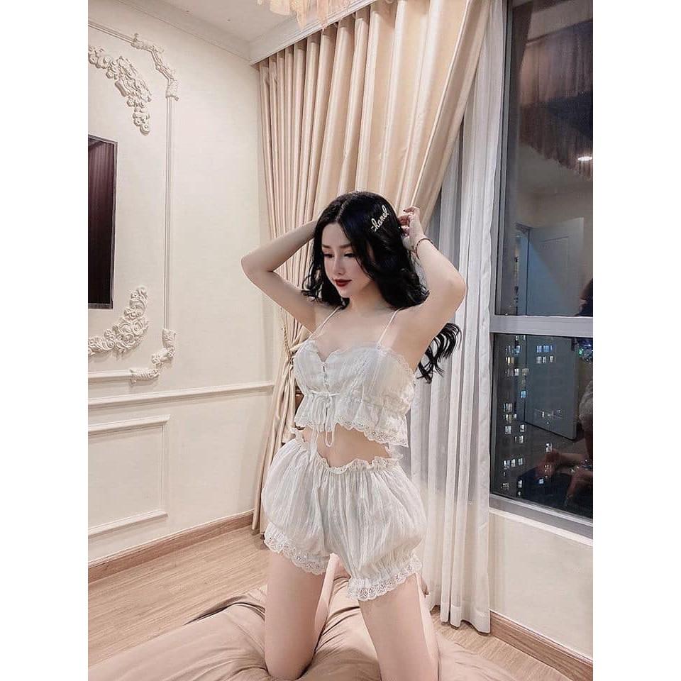 Đồ Ngủ Sexy Bộ ngủ 2 dây sexy dễ thương - Chất đẹp Đầm mặc nhà gợi cảm quyến rũ(M25)