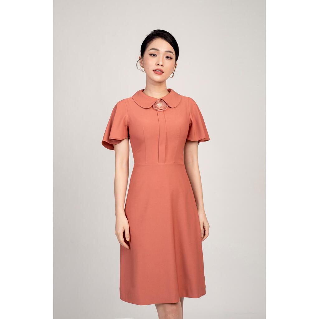Đầm Suông Tay Hến Đính Hoa Cổ MMOutfit D11201401
