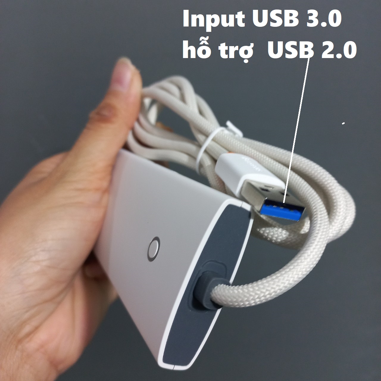 [ 4in1] Hub Usb / đầu chia cổng Usb3.0 ra 4 Usb3.0 1 mét Baseus AirJoy BS-OH028 _ Hàng chính hãng