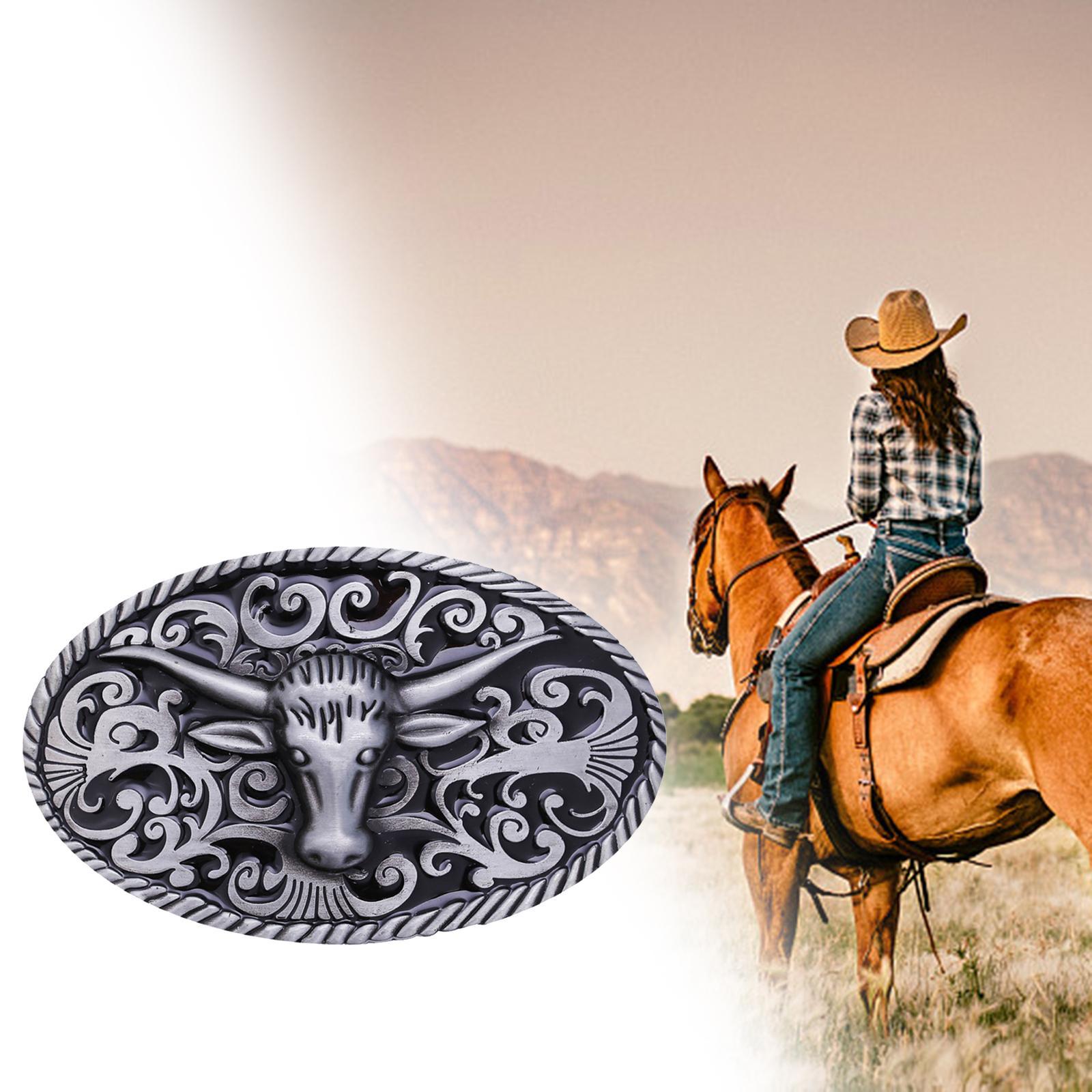Retro Western Belt Buckle Cowboy Novelty Unique for Men Women Antique Fits Belt