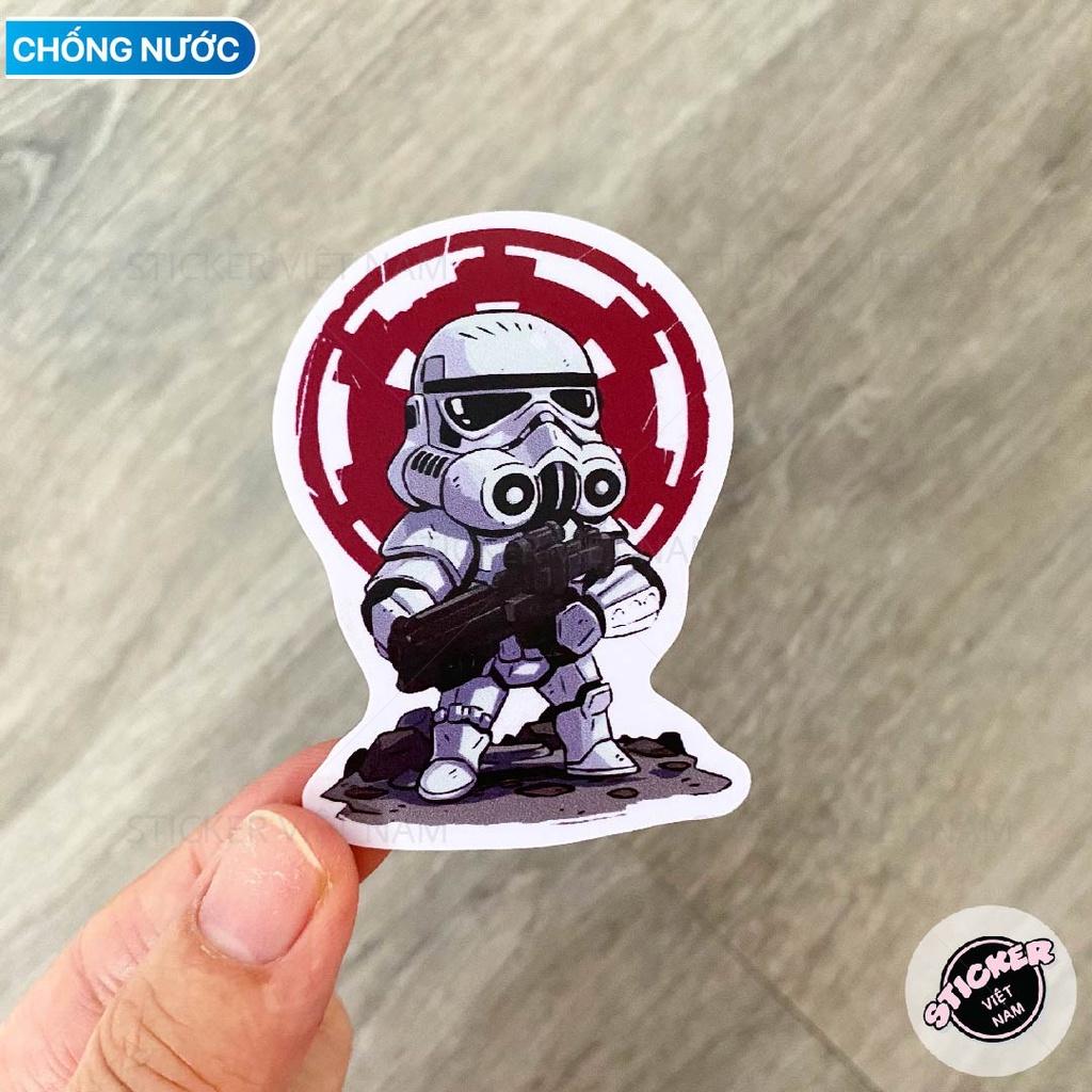 Sticker in hình STAR WARs  - Dán Trang Trí - Chất Liệu PVC Cán Màng Chất Lượng Cao Chống Nước, Chống Nắng, Không Bong Tróc Phai Màu