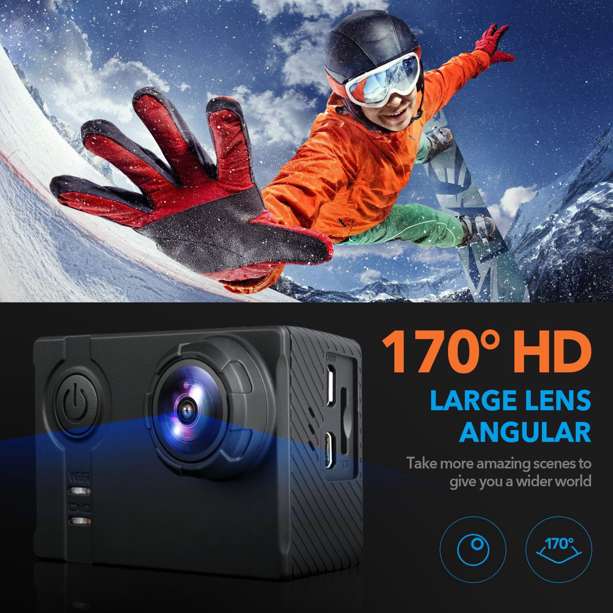 Máy ảnh hành động Wimius So91 Camera 4K WiFi HD 40m với pin dưới nước camera camera mũ bảo hiểm thể thao cam 20mp ảnh