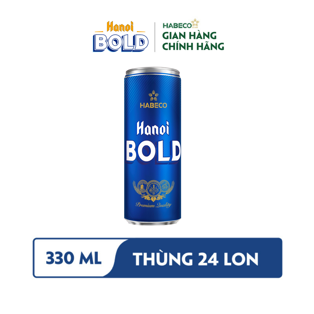 Combo 2 Thùng Bia Hanoi BOLD & LIGHT - Thùng 24 lon 330ml