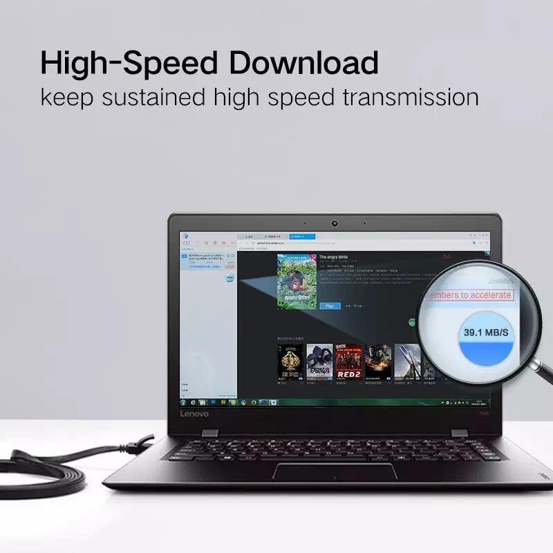 Ugreen UG11222NW104TK 25M màu Đen Cáp mạng LAN CAT6 UPT cáp dẹp - HÀNG CHÍNH HÃNG