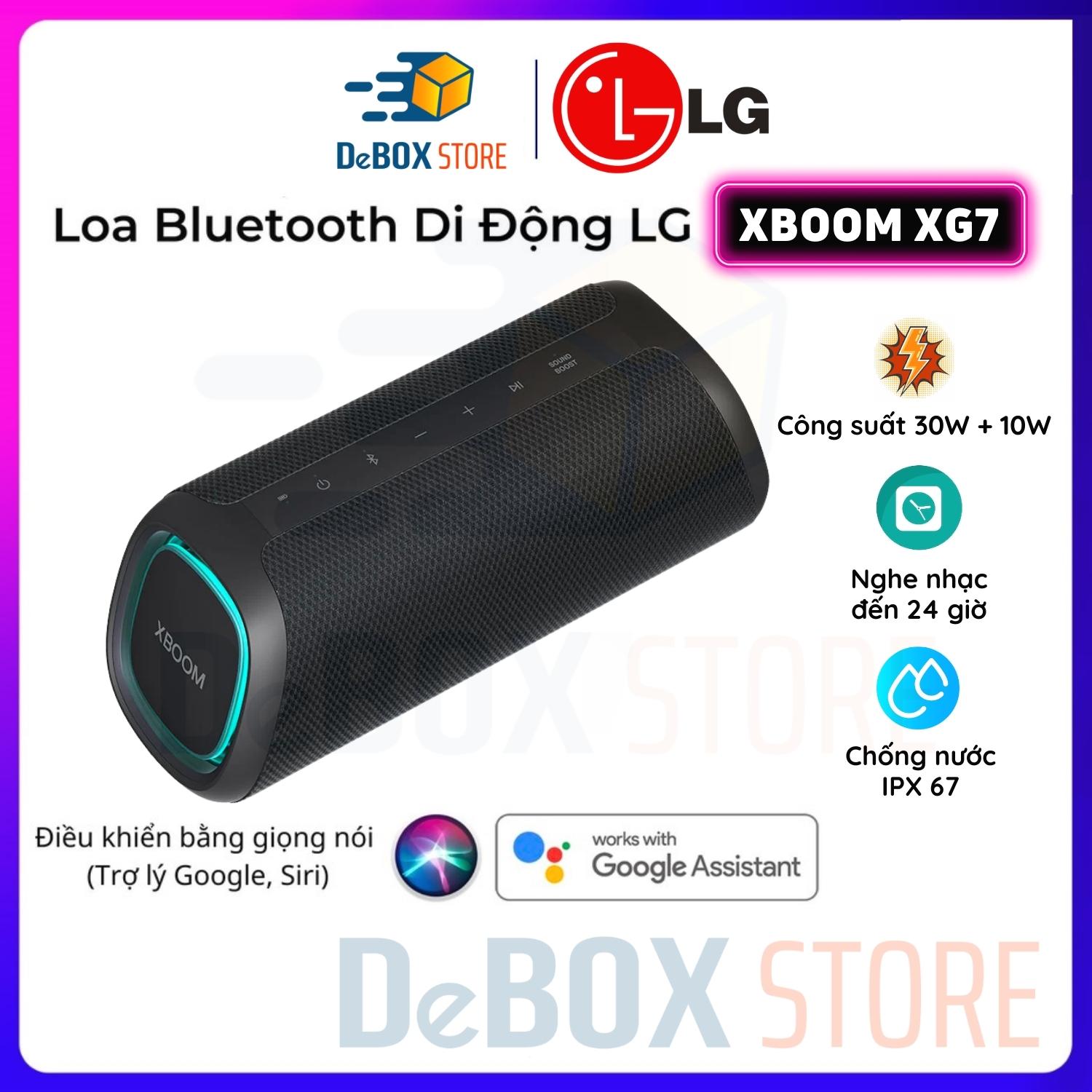 Loa Bluetooth Di Động LG XBOOMGo XG7 (Xanh Đen) Công suất 40W - Hàng Chính Hãng