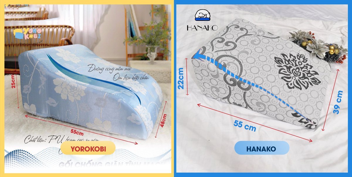 GỐI KÊ CHÂN CHUYÊN DỤNG HANAKO CHIỀU CAO 22CM - HÀNG THƯƠNG HIỆU