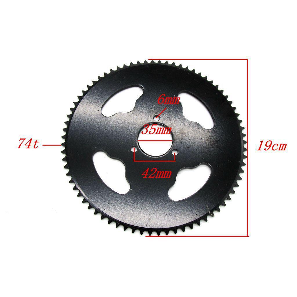 Black T8F-74T 35mm Rear Sprocket for 47cc 49cc Mini Motorcycle Drive System