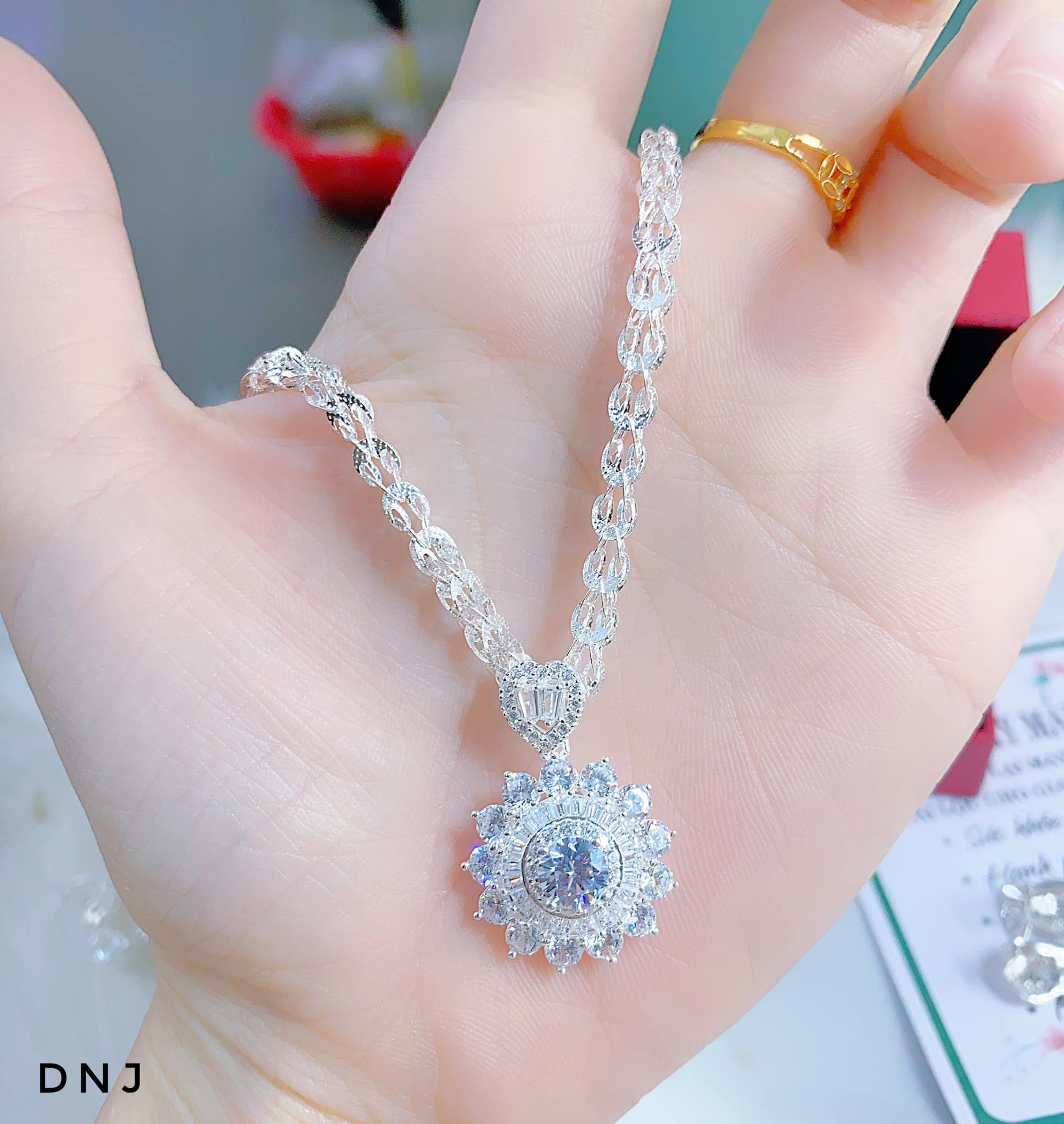 Dây chuyền nữ kèm mặt cao cấp chất liệu bạc Ý MS0325