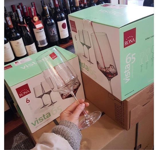 Bộ 6 ly pha lê uống vang rona 520 ml Tiệp Khắc