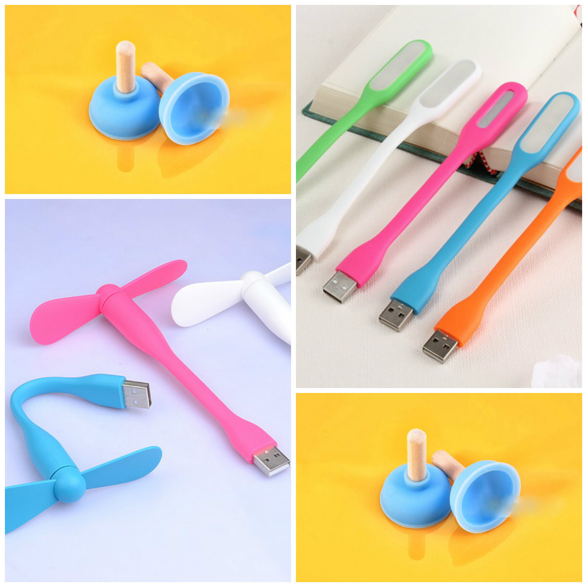 Quạt mini 2 cánh cổng USB ( giao màu ngẫu nhiên )