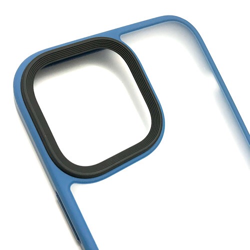 Ốp lưng cho iPhone 13 Pro Max hiệu Likgus nhám Tpu viền màu blue chống vân tay (Không ố màu) - Hàng nhập khẩu