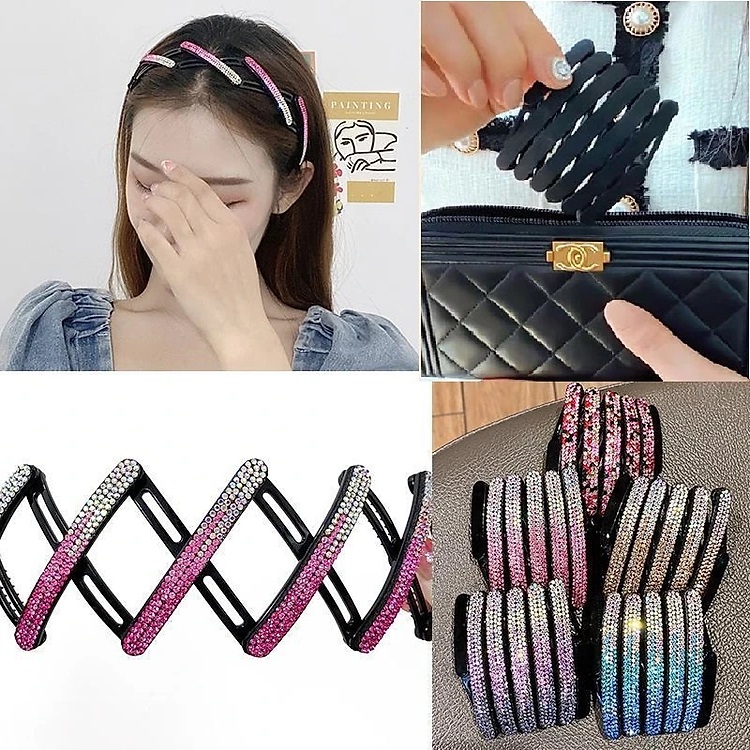 Cài tóc gấp gọn đính đá