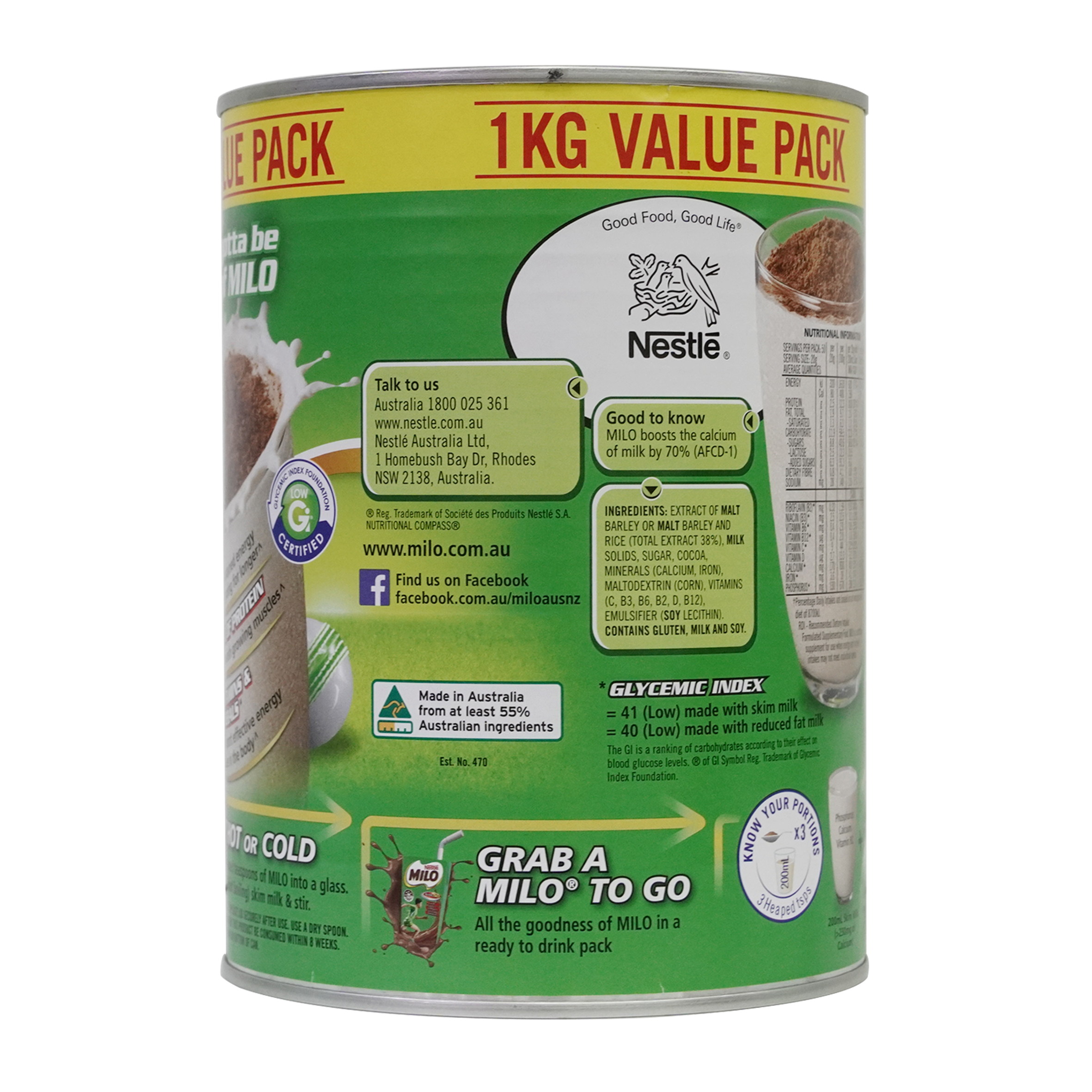 Sữa Nestle Milo Úc 1kg