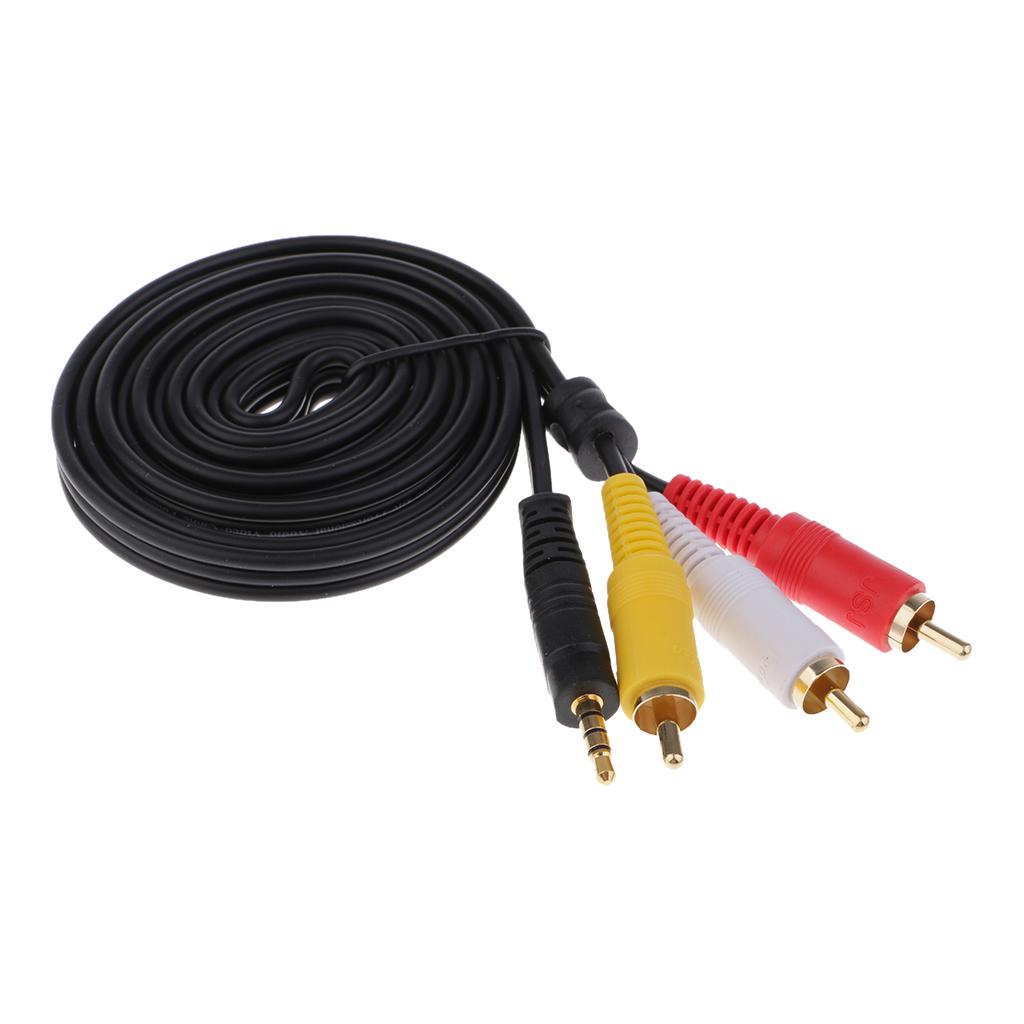 3.5mm Male To 3-RCA Male Adapter Audio Stereo Extension Splitter Cable