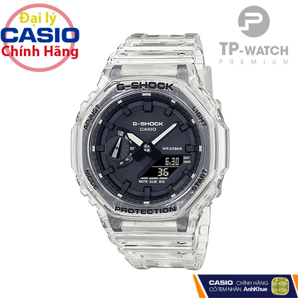 Đồng Hồ Nam Casio G-Shock GA-2100SKE-7ADR Chính Hãng | Casio G-Shock GA-2100SKE-7A Transparent Pack Dây Nhựa