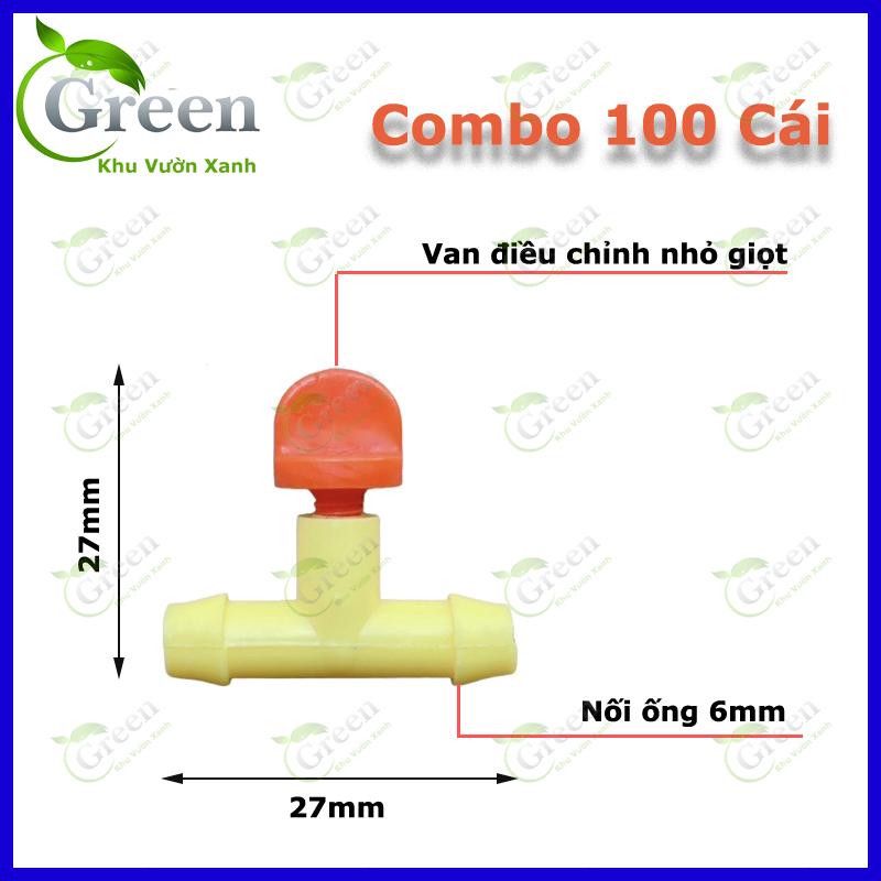 Combo 20/100 Cái Béc Tưới Nhỏ Giọt Chữ T Gắn Nối Tiếp Ống 6mm Thả Gốc