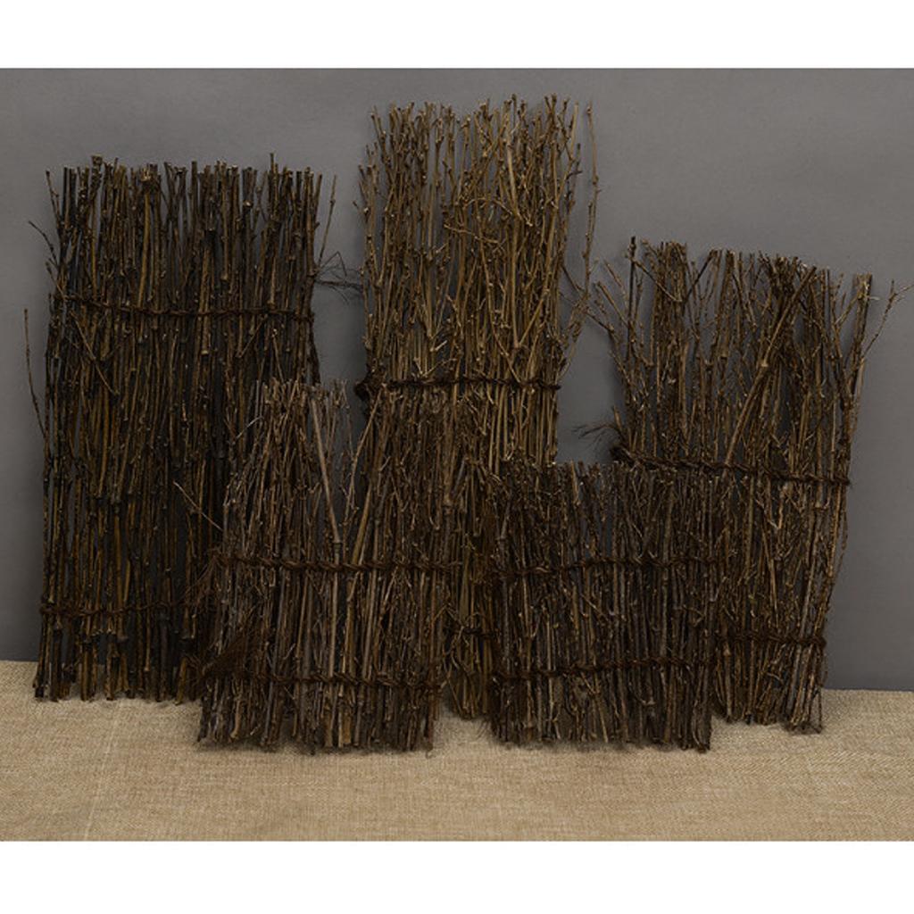 2X Garden   Divider Border Bamboo Slat Reed Brushwood Roll 30x11cm